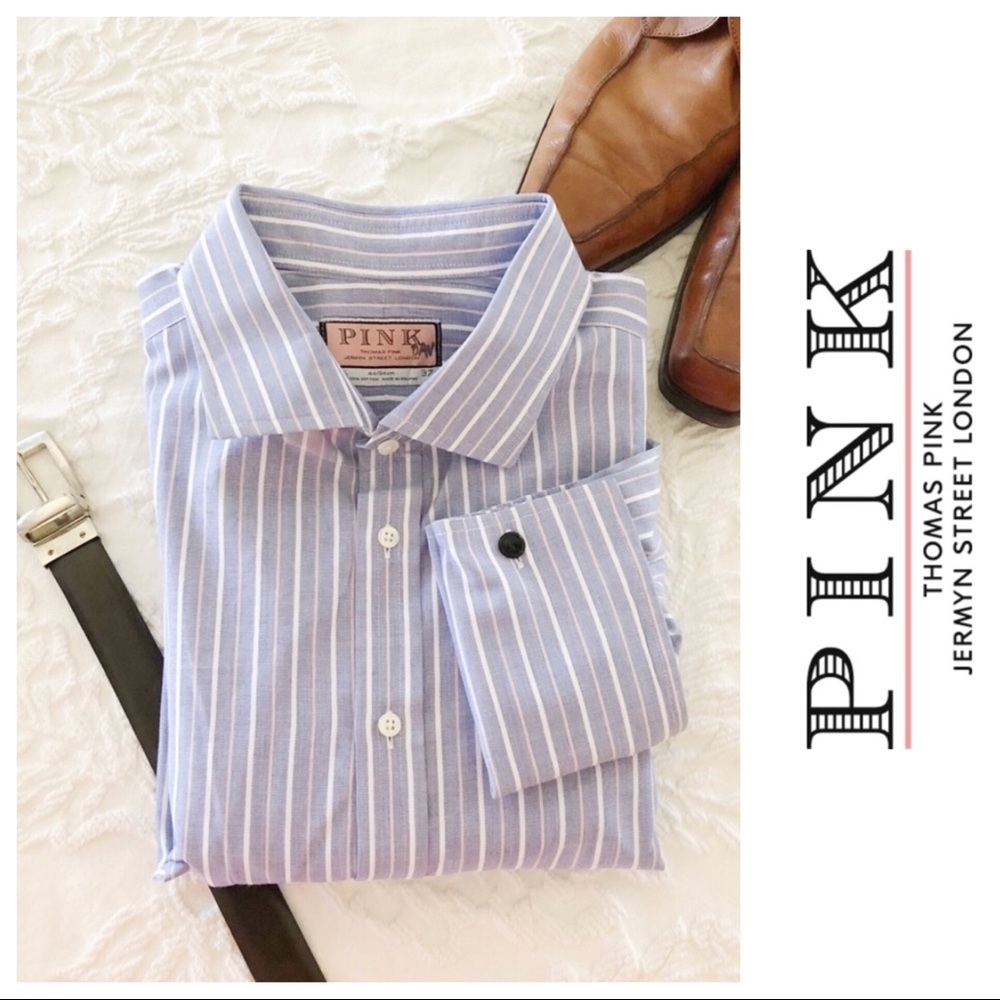 💥CLEARANCE💥Thomas Pink Striped Dress Shirt